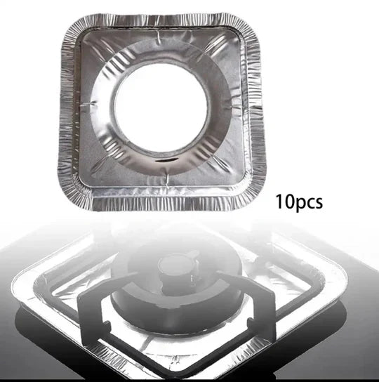 Disposable Aluminum Foil Round Gas Stove Burner Covers  Pack of 10