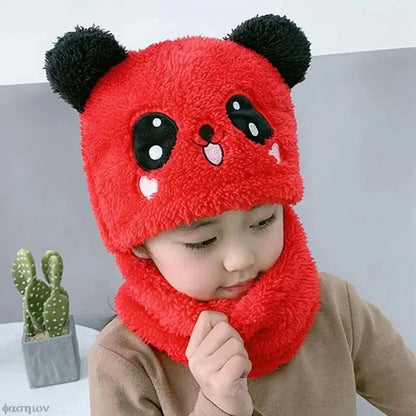 Baby Panda Winter Fleece Cap set - Warm Cap for Babies