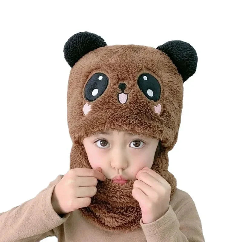 Baby Panda Winter Fleece Cap set - Warm Cap for Babies