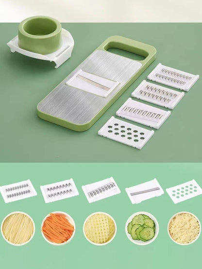 5-in-1 Multifunctional Vegetable Slicer & Grater | Stainless Steel Mandoline Cutter for Kitchen - Julienne, Shred, Slice & Dice