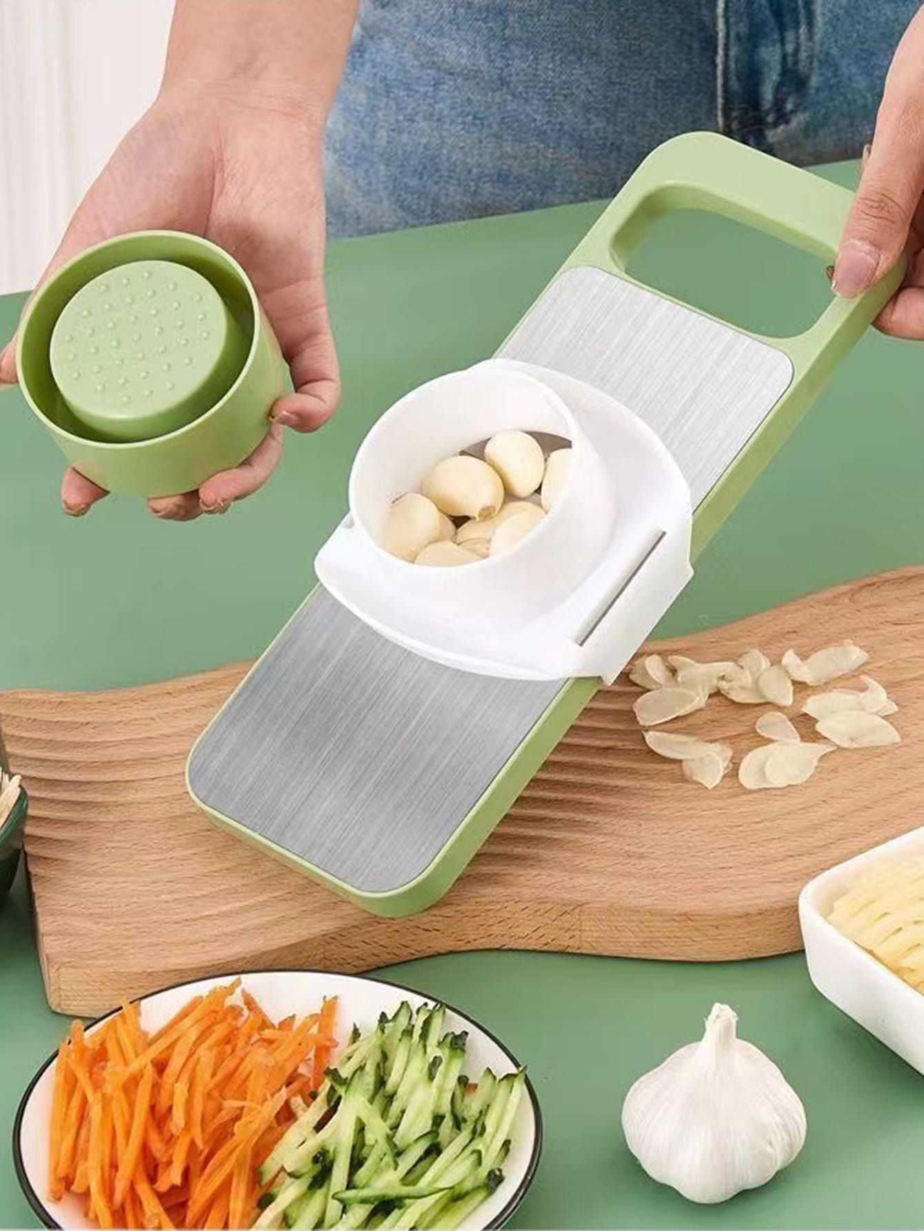 5-in-1 Multifunctional Vegetable Slicer & Grater | Stainless Steel Mandoline Cutter for Kitchen - Julienne, Shred, Slice & Dice