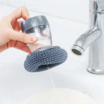 kitchen Non-Scratch Soap Dispensing Palm Brush Pack of 1