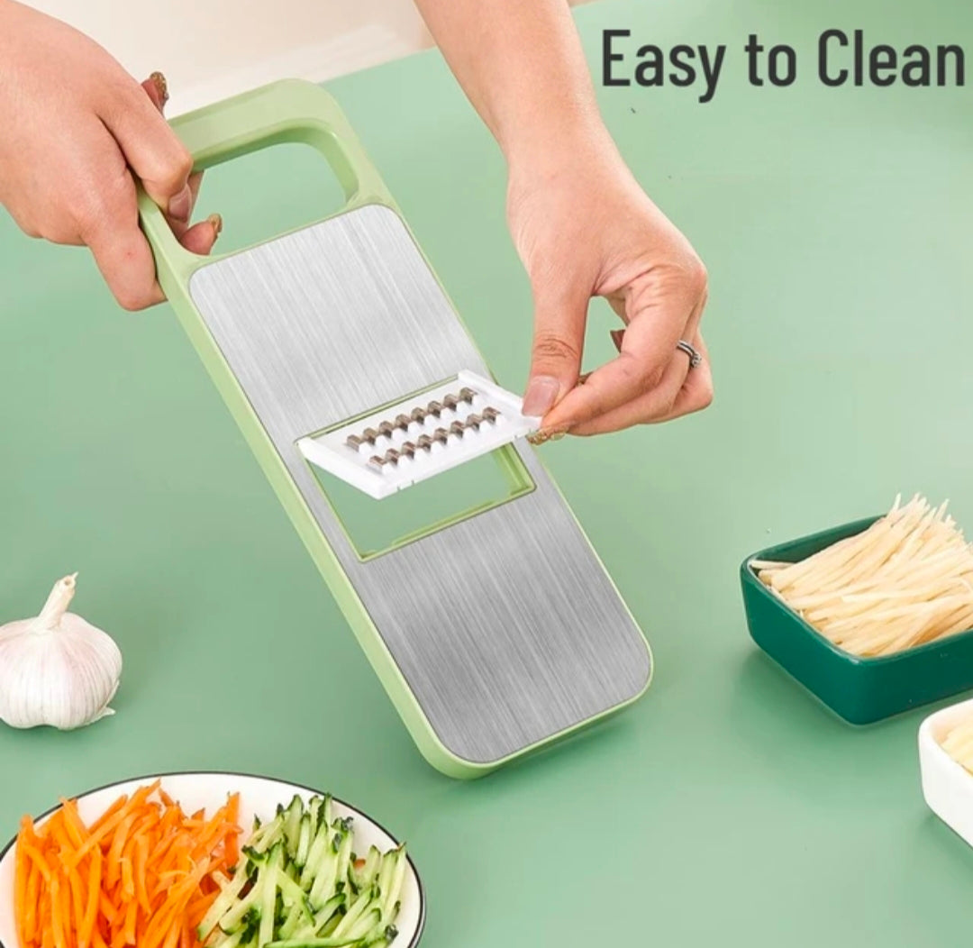 5-in-1 Multifunctional Vegetable Slicer & Grater | Stainless Steel Mandoline Cutter for Kitchen - Julienne, Shred, Slice & Dice