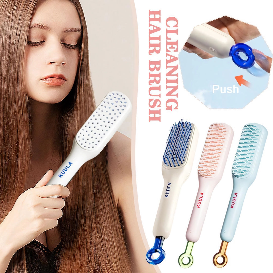 Self-Cleaning Hair Brush | Detangling & Easy Hair Removal Comb for All Hair Types