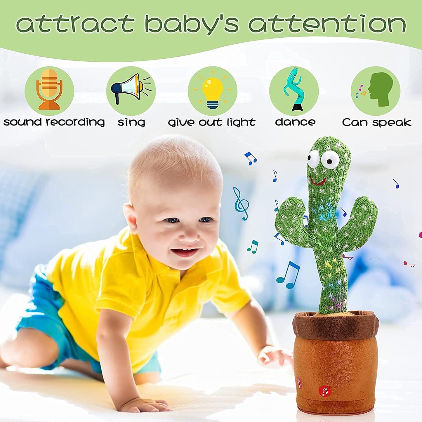 Rechargeable Dancing & Talking Cactus Toy