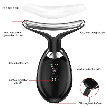 Neck Face Massager with 3 Color Modes for Skin