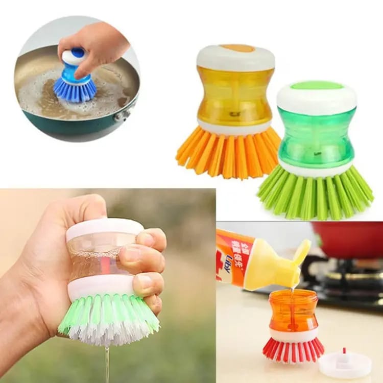 Dish Washing Brush with Soap Dispenser + Free 360° Rotating Faucet Extender