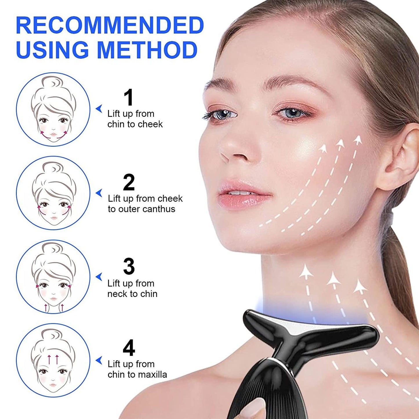 Neck Face Massager with 3 Color Modes for Skin