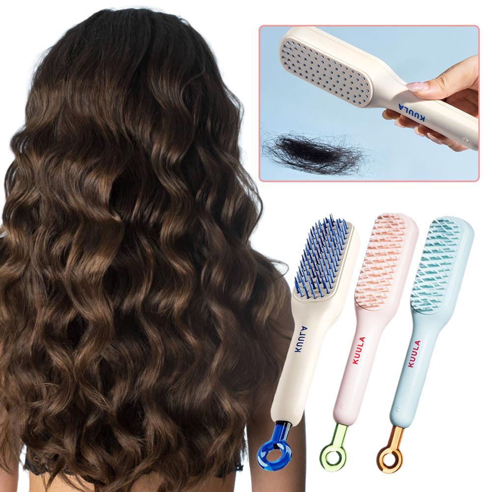 Self-Cleaning Hair Brush | Detangling & Easy Hair Removal Comb for All Hair Types