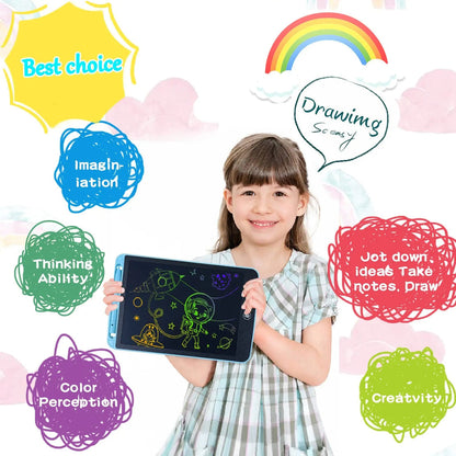 LCD Writing Tablet for Kids - 8.5 Inch Colorful Doodle Board,  One-Click Erase, Lock Function, Eye Protection & Eco-Friendly