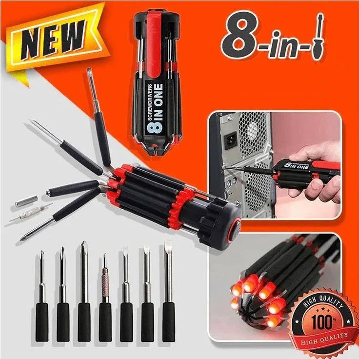 8 in 1 Multi Screwdriver set with led light