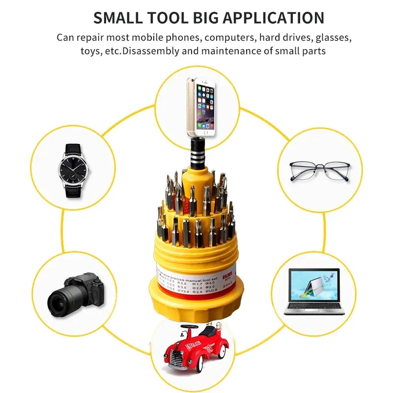 31-in-1 Precision Screwdriver Set – Mini Magnetic Repair Tool Kit for Phones, Laptops, Watches, Glasses & Electronics