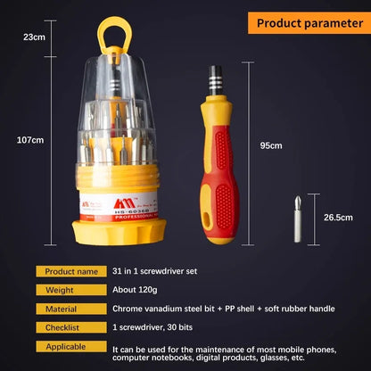 31-in-1 Precision Screwdriver Set – Mini Magnetic Repair Tool Kit for Phones, Laptops, Watches, Glasses & Electronics