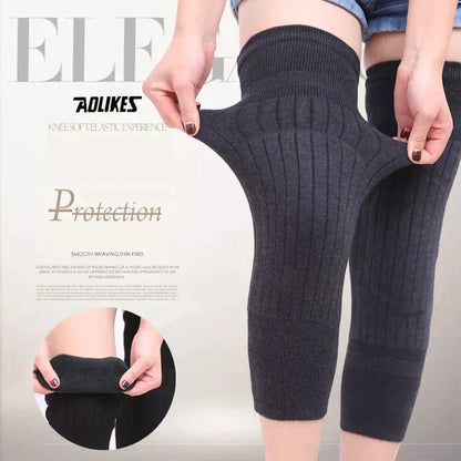 1Pair  Wool Long Leg Warmer Kneecap, Knee Protector For Men & Women