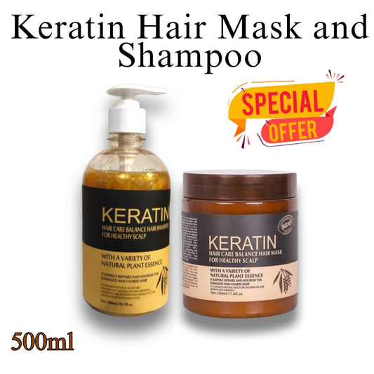 Keratin Hair Care Balance Hair Shampoo & Mask For Hair Treatment – (500ml)