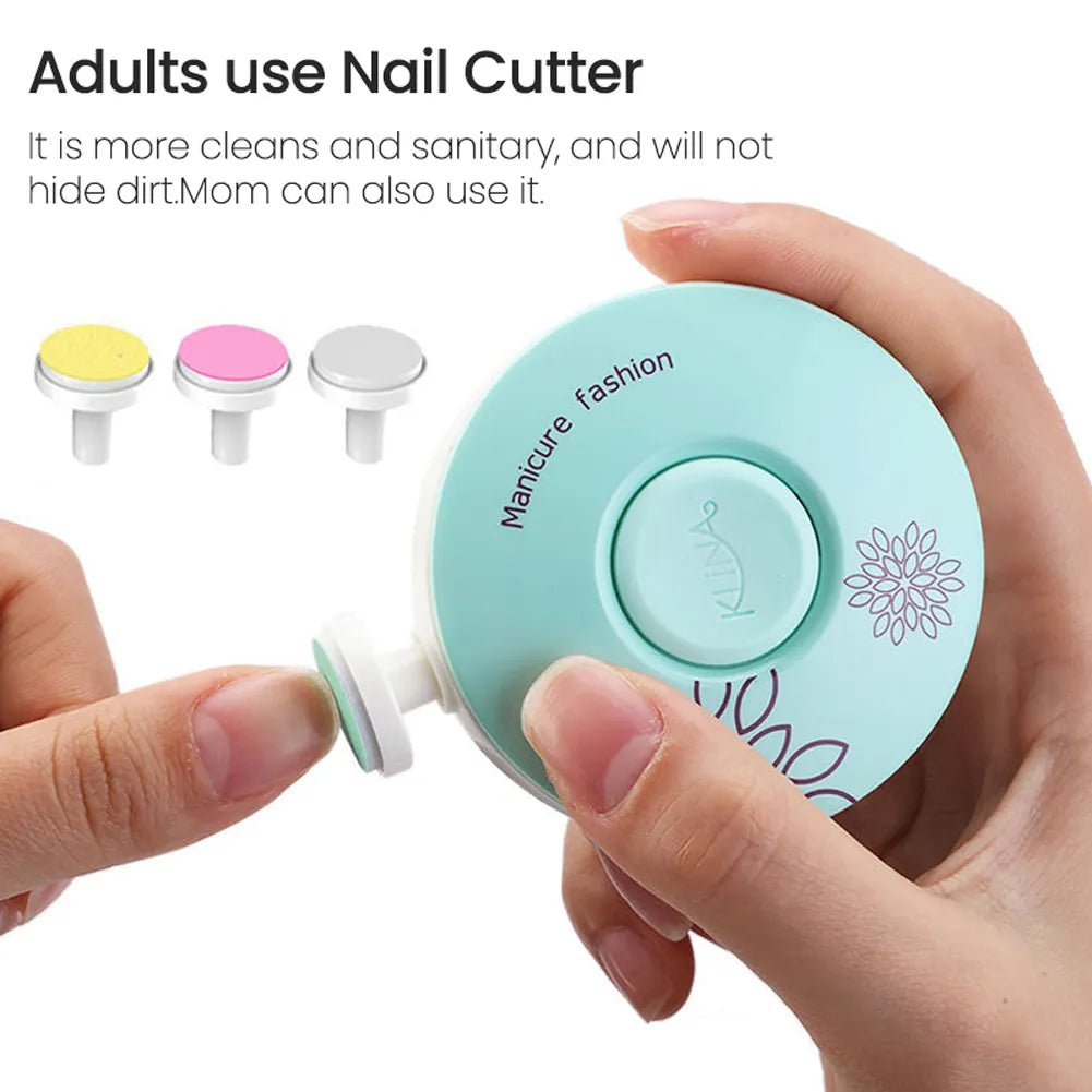 Kid-Friendly Electric Nail Cutter and Care Set: 6 Brush Manicure Kit for Children and Adults