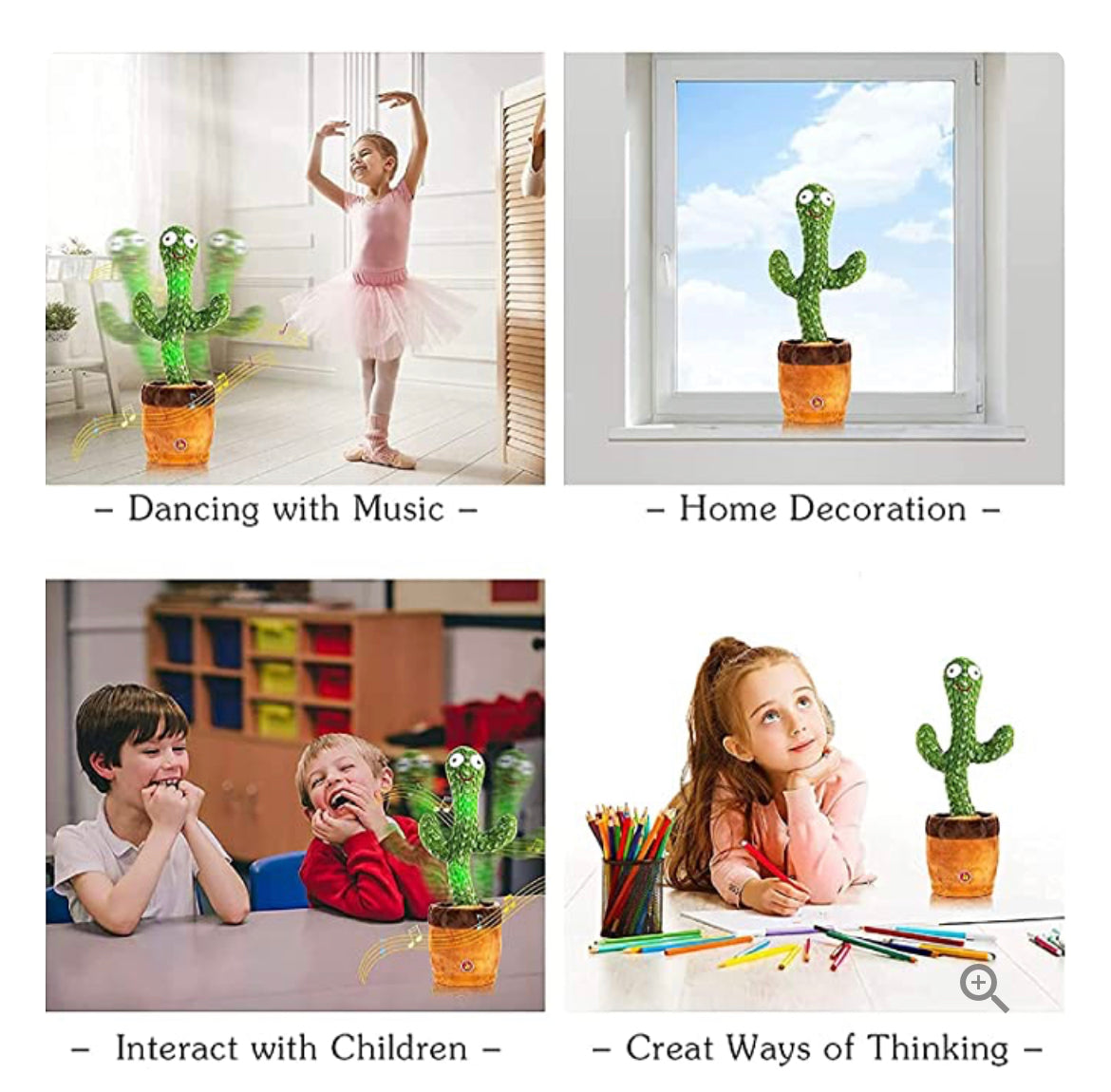 Rechargeable Dancing & Talking Cactus Toy