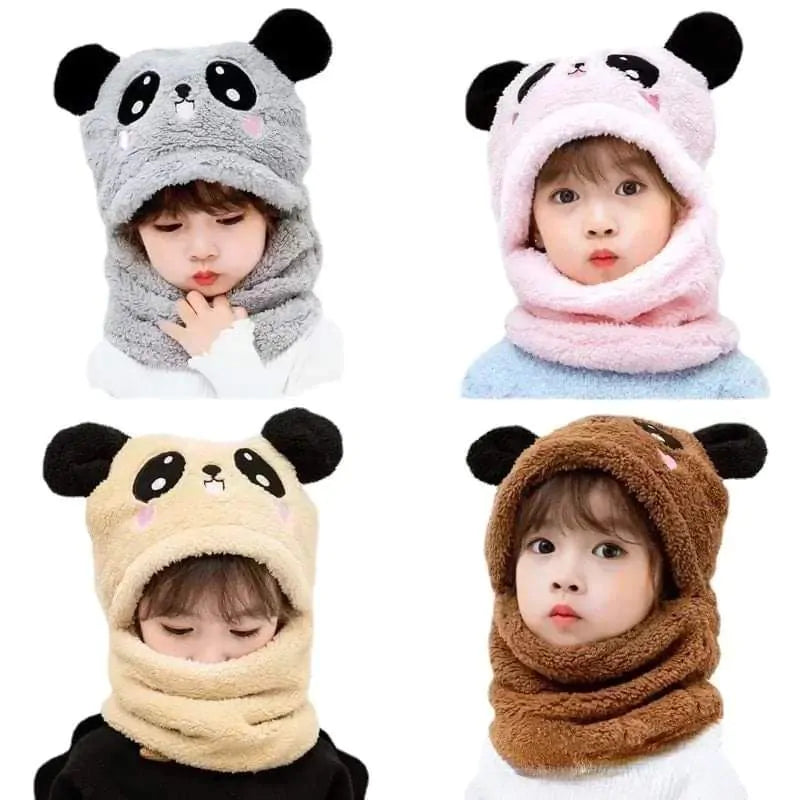 Baby Panda Winter Fleece Cap set - Warm Cap for Babies